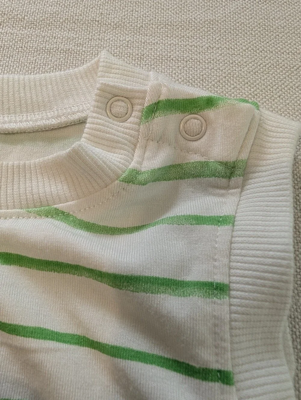 Baby Gap Green Stripe Sweet Pea Sleeveless Baby Romper